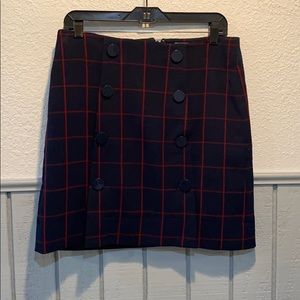 Navy and Red LOFT Skirt